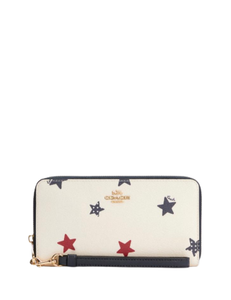 Coach Long Zip Around Wallet With American Star Print