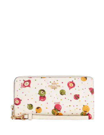 Coach Long Zip Around Wallet With Ornament Print