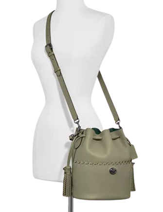 Coach Lora Leather Bucket Bag With Whipstitch Detail