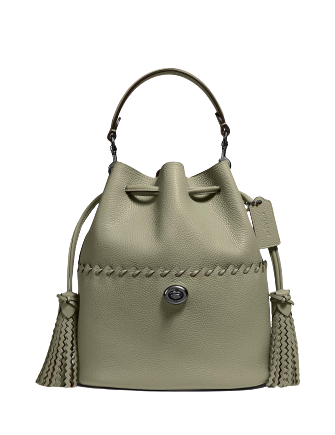 Coach Lora Leather Bucket Bag With Whipstitch Detail