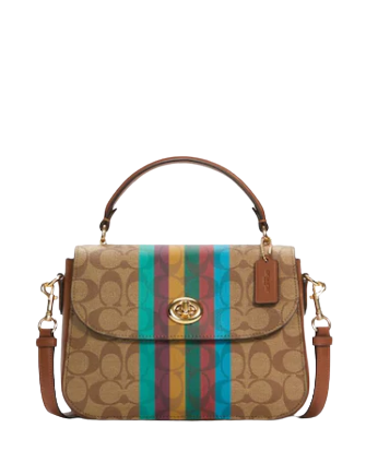Coach Marlie Top Handle Satchel In Signature Canvas With Stripe