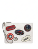 Coach Marvel Gallery Pouch In Signature Canvas With Patches