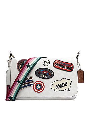 Coach Marvel Jes Messenger in Signature Canvas With Patches