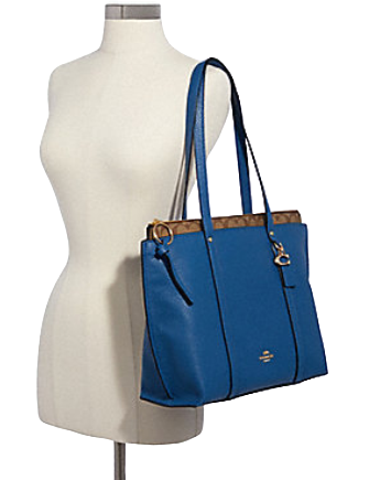 Coach May Tote With Signature Canvas Detail