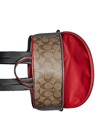 Coach Medium Charlie Backpack in Signature Canas With Cherry Motif