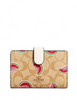 Coach Medium Corner Zip Wallet In Signature Canvas With Watermelon Print