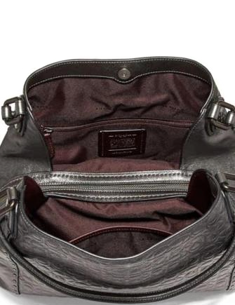 Coach Metallic Signature C Leather Rivet Edie 31 Shoulder Bag