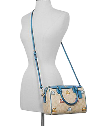 Coach Mini Bennett Satchel in Signature Canvas with Pac Man Ghosts Print