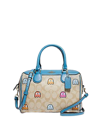 Coach Mini Bennett Satchel in Signature Canvas with Pac Man Ghosts Print