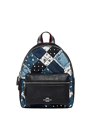 Coach Mini Charlie Backpack With Americana Patchwork