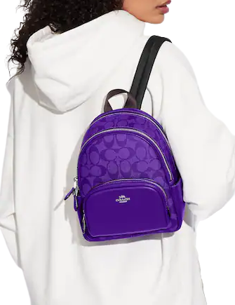 coach backpack purse purple Coach Mini Court Backpack In Signature Canvas