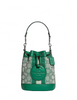 Coach Mini Dempsey Bucket Bag In Signature Jacquard With Stripe And Coach Patch
