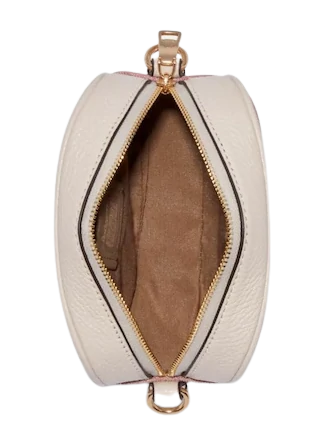Coach Mini Dempsey Camera Bag In Signature Jacquard With Coach Patch And Heart Charm