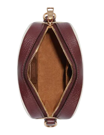 Coach Mini Dempsey Camera Bag In Signature Jacquard With Stripe And Coach Patch