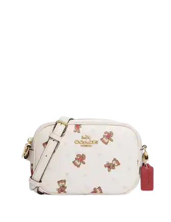 Coach Mini Jamie Camera Bag With Bear Snowflake Print