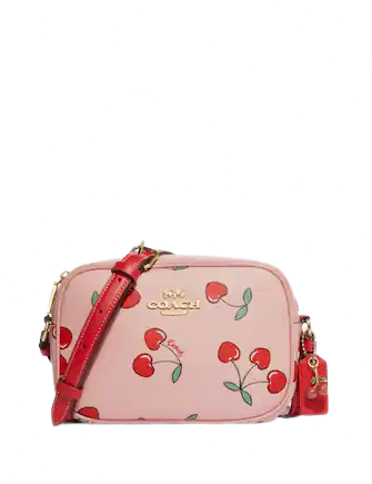 Coach Mini Jamie Camera Bag With Heart Cherry Print