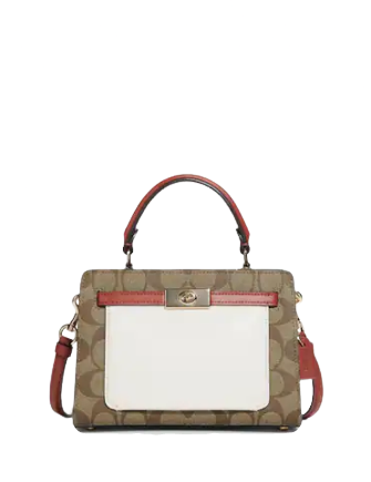 Coach Mini Lane Top Handle In Colorblock Signature Canvas