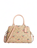 Coach Mini Lillie Carryall In Signature Canvas With Strawberry Print
