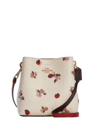 Coach Mini Town Bucket Bag With Ladybug Floral Print