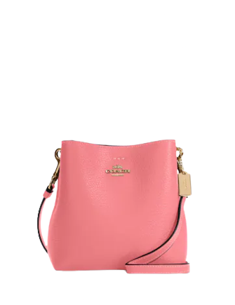 Signature sufflette leather mini bag Coach Pink in Leather