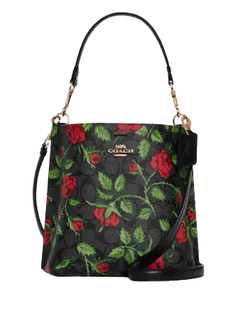 Coach Mollie Bucket Bag 22 In Signature Canvas With Fairytale Rose Print