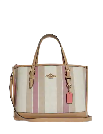 Coach Mollie Tote 25 In Signature Jacquard With Stripes