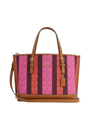 Coach Mollie Tote 25 In Signature Jacquard With Stripes