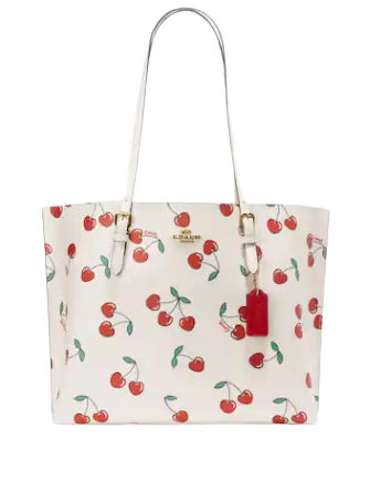 Coach Mollie Tote With Heart Cherry Print