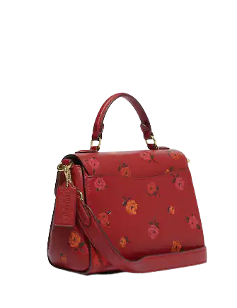 Coach Morgan Top Handle Satchel With Peony Print