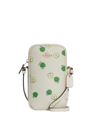 Coach North South Zip Crossbody With Apple Print