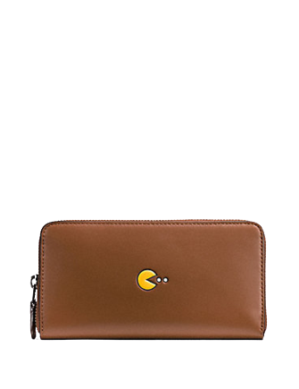 Coach Pac Man Accordion Zip Wallet in Calf Leather