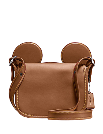 Coach Patricia Saddle in Glove Calf Leather With Mickey Ears