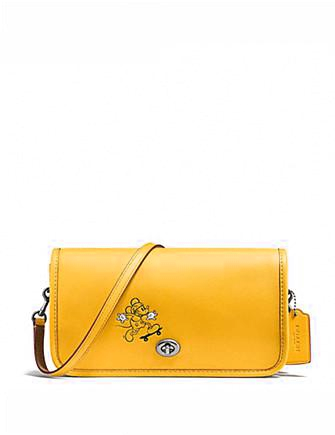 Coach Penny Crossbody in Glove Calf Leather With Mickey