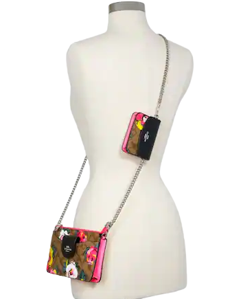 Coach Poppy Crossbody In Signature Canvas With Vintage Rose Print