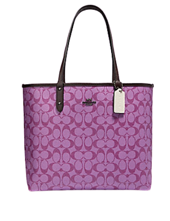 Coach Reversible City Tote in Blocked Signature Canvas