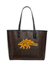 Coach Reversible City Tote in Signature Canvas With Dinosaur Motif