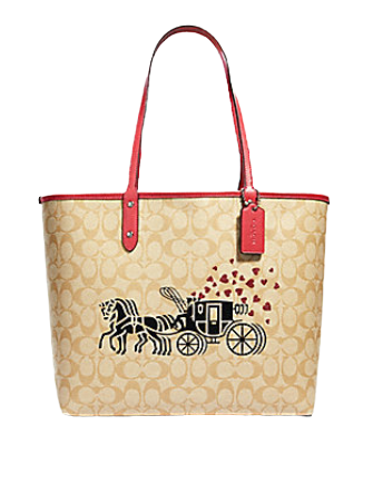 Coach Reversible City Tote in Signature Canvas With Horse and  Carriage  Hearts