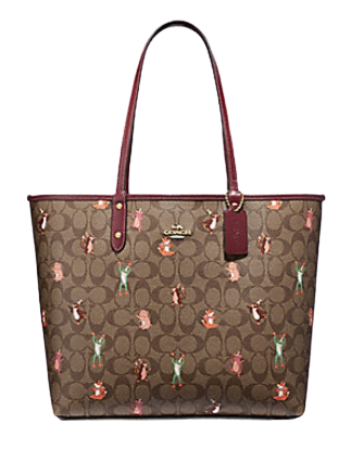 Coach Reversible City Tote in Signature Canvas With Party Animal Print