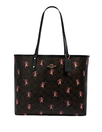 Coach Reversible City Tote in Signature Canvas With Party Mouse Print