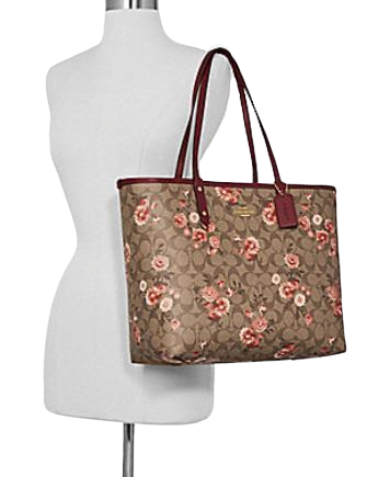 Coach Reversible City Tote in Signature Canvas With Prairie Daisy Cluster Print