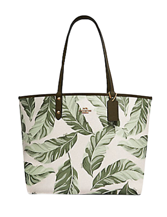 Coach Reversible City Tote With Banana Leaves Print