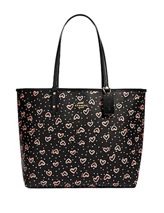 Coach Reversible City Tote With Crayon Hearts Print