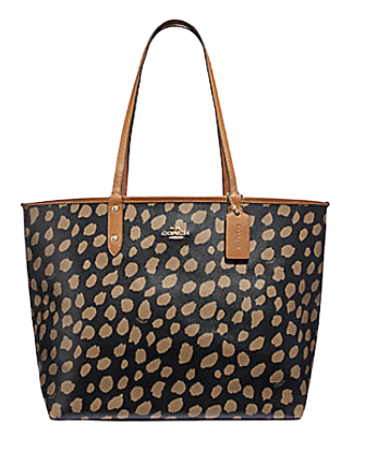 Coach Reversible City Tote With Deer Spots