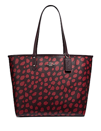 Coach Reversible City Tote With Deer Spots