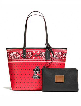 Coach Reversible Tote in Prairie Bandana Print With Mickey