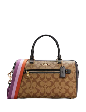 Coach Rowan Satchel In Blocked Signature Canvas