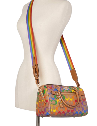 Coach Rowan Satchel in Rainbow Signature Print Canvas