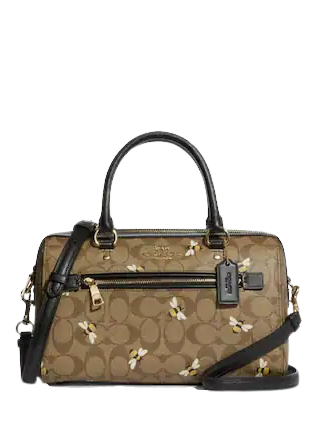 Coach Rowan Satchel In Signature Canvas With Bee Print