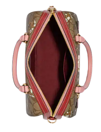 Coach Rowan Satchel In Signature Canvas With Dancing Kitten Print