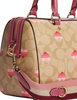 Coach Rowan Satchel In Signature Canvas With Stripe Heart Print